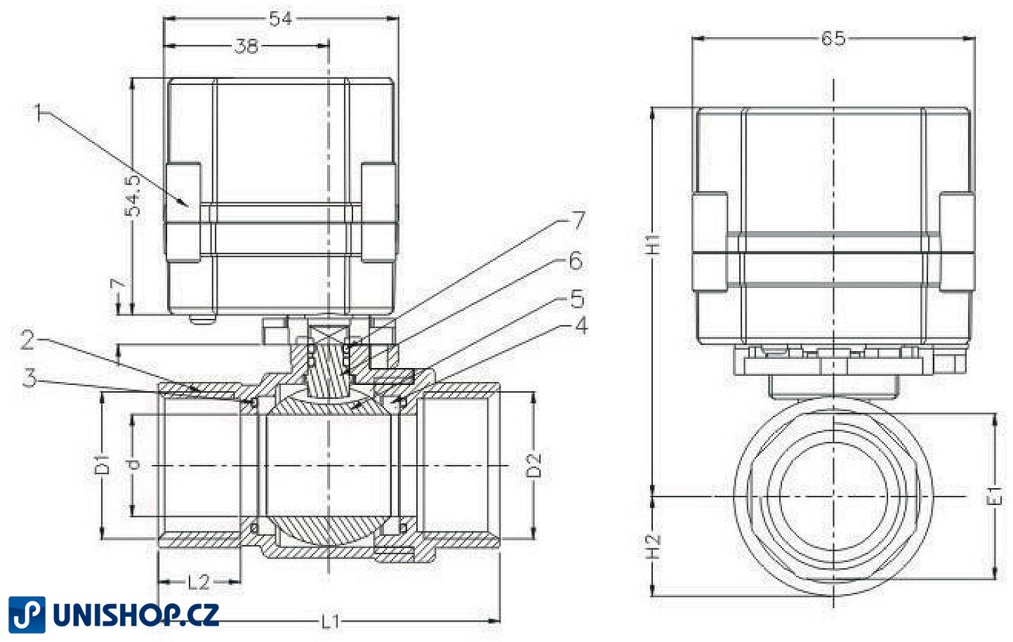 MPA 20-T25 NC zónový ventil se servopohonem napětí 9–35 VDC/VAC; MARS