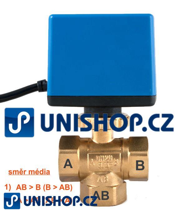 Zónový ventil Lufberg ZV 3A-25-13 230V se servopohonem trojcestný ventil 230 V