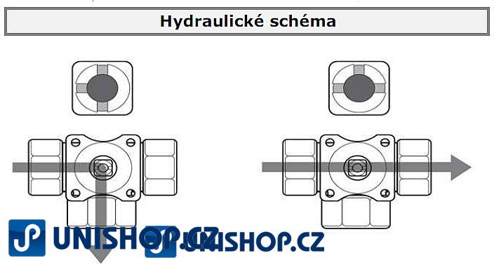 BV-3-20-4; Trojcestný zónový regulační kulový ventil tělo  G 3/4" - mosaz