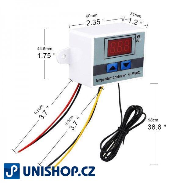 Digitální termostat XH-W3001, -10 až +110°C, napájení 12V