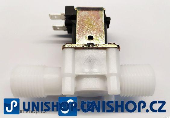 Elektromagnetický ventil 12V na vodu plastový, příruby G3/4", NC