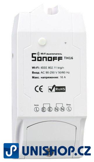 WiFi termostatický modul pro řízení teploty a vlhkosti Sonoff TH16 na 230V