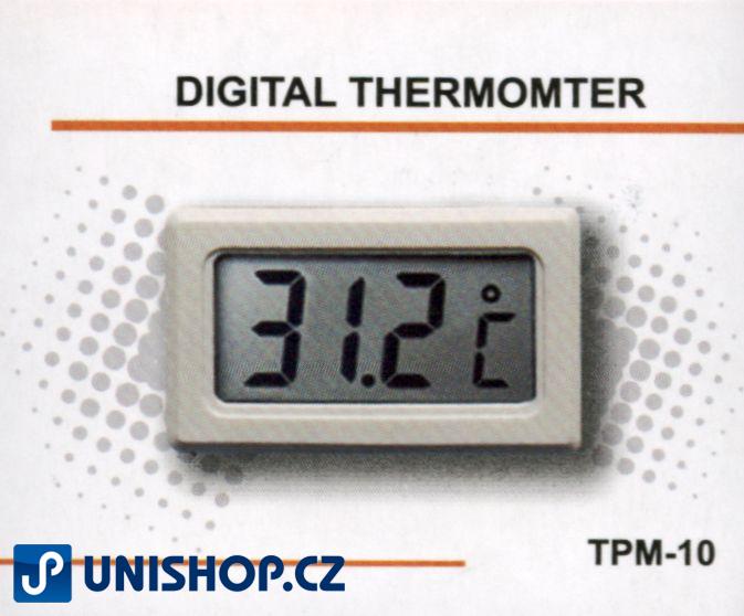 Teploměr TPM-10 LCD Digitální ukazatel teploty se sondou - teploměr černý