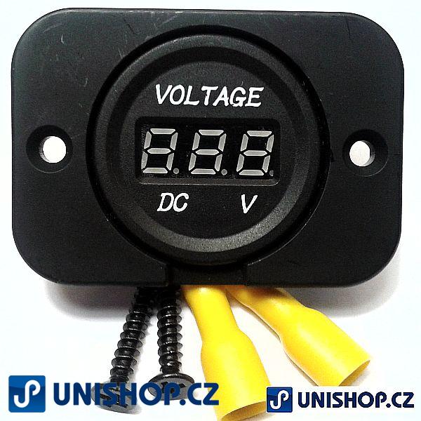 Voltmetr do auta, rozsah 8-30V, montáž na panel