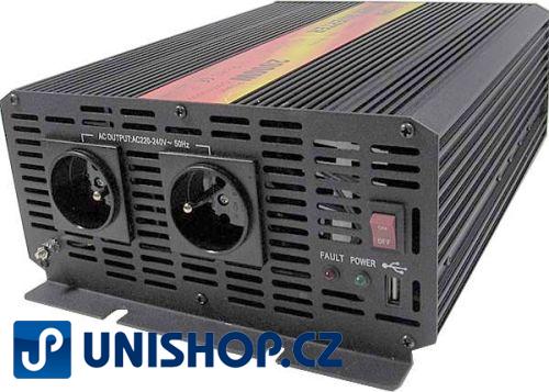Měnič 12V/230V 2000W,modifikovaná sinus,CARSPA