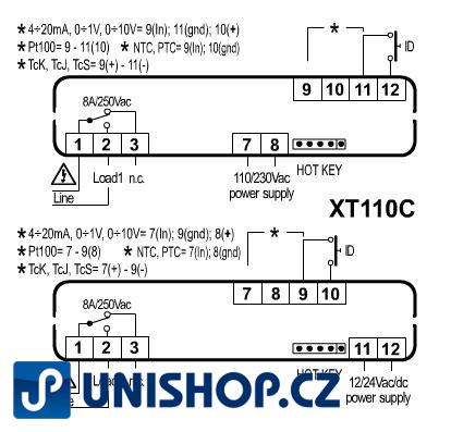 Regulátor Dixell XT110C 5C0TU s univerzálním teplotním vstupem