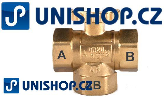 Zónový kulový ventil Lufberg ZV 3-25-13 - TROJCESTNÝ