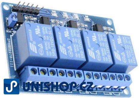Modul relé 4x, napájení 12V, s optočlenem