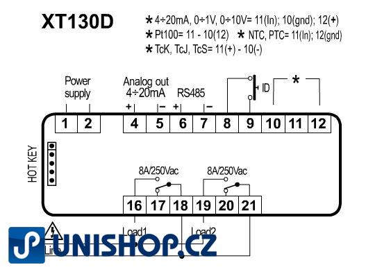 Regulátor Dixell XT130D 5C0TU s neutrální zónou a teplotním vstupem 2 / 2