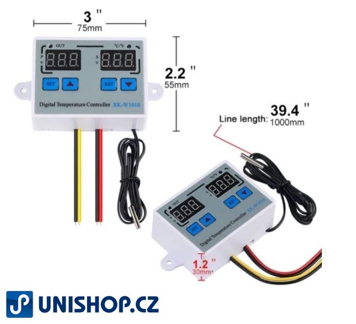 Digitální termostat XK-W1010, -50 až +120°C, napájení 230V