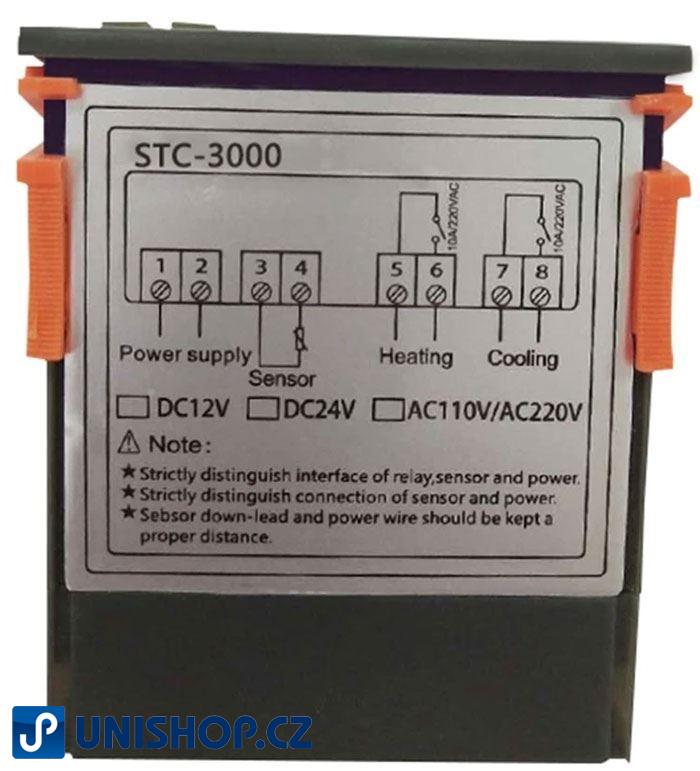 Digitální termostatDigitální termostat STC-3000, rozsah -50 ~ +99°C, napájení 230V STC-1000, rozsah -50 ~ +99°C, napájení 230VAC