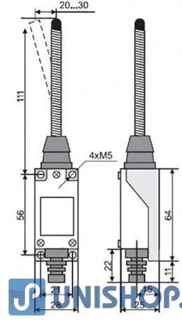 Koncový spínač ME-9101 s pružinou