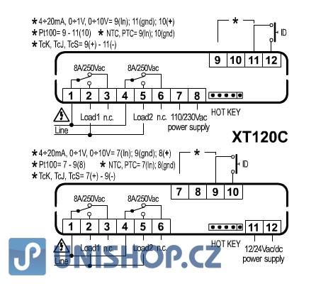 Regulátor Dixell XT120C 5C0TU s univerzálním teplotním vstupem