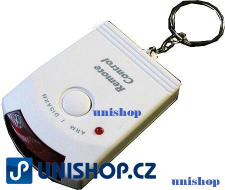 Levný bytový nástěnný alarm s PIR čidlem a dálkovým ovládáním