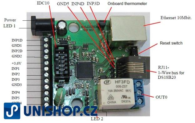 IP LAN BOARD - IP controler (teploměr - regulátor)