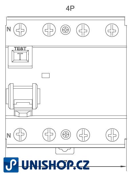 Proudový chránič ID 400V/25A-30mA 3fázový na DIN lištu