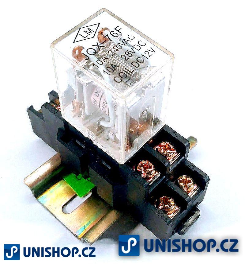 Relé JQX-76F 12V 2xpřep.kont.230VAC/10A 28x22x34mm