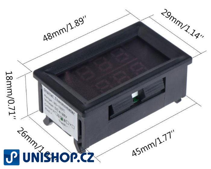 Digitální teploměr duální se dvěma sondami