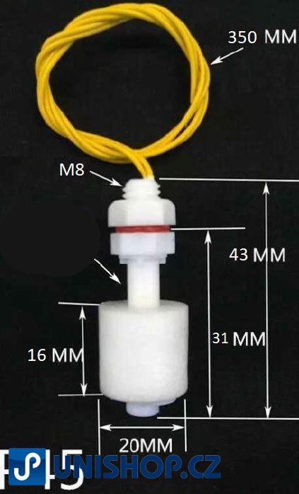 Čidlo - sonda zaplavení  - záplavový senzorSnímač hladiny kapaliny P45 - dvoustavový plovákový spínač