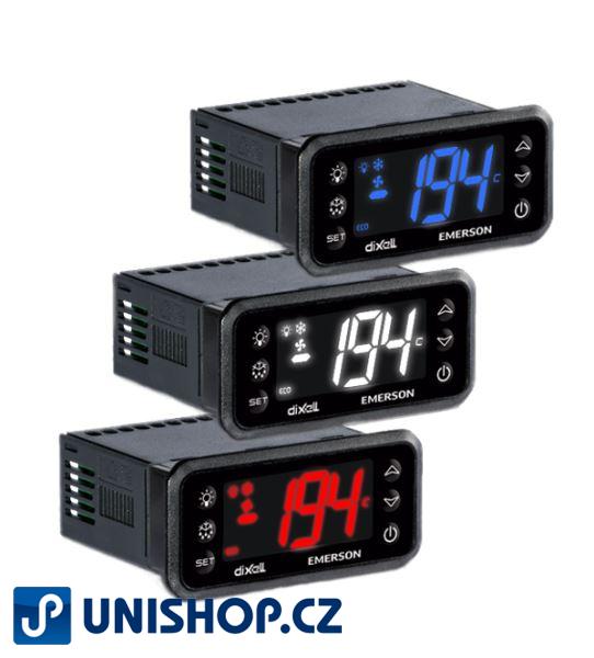 Panelový termostat Dixell XR20CH 5R0C1 s napájením 230V, 20A relé a modrým displejem