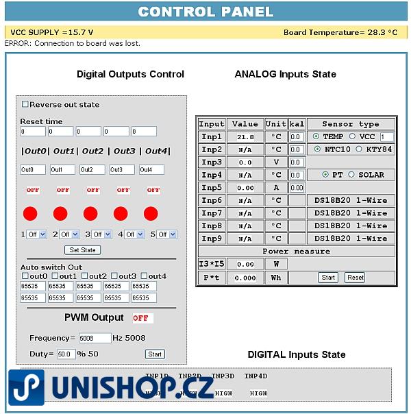 IP LAN BOARD - IP controler (teploměr - regulátor)