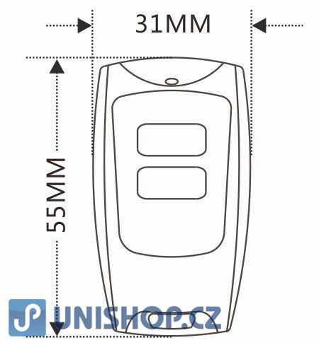 Dálkový ovládač ZY68-2 433MHz 2 kanálový 1- klíčenka