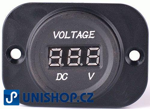 Voltmetr do auta, rozsah 8-30V, montáž na panel