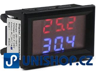 Digitální teploměr duální se dvěma sondami