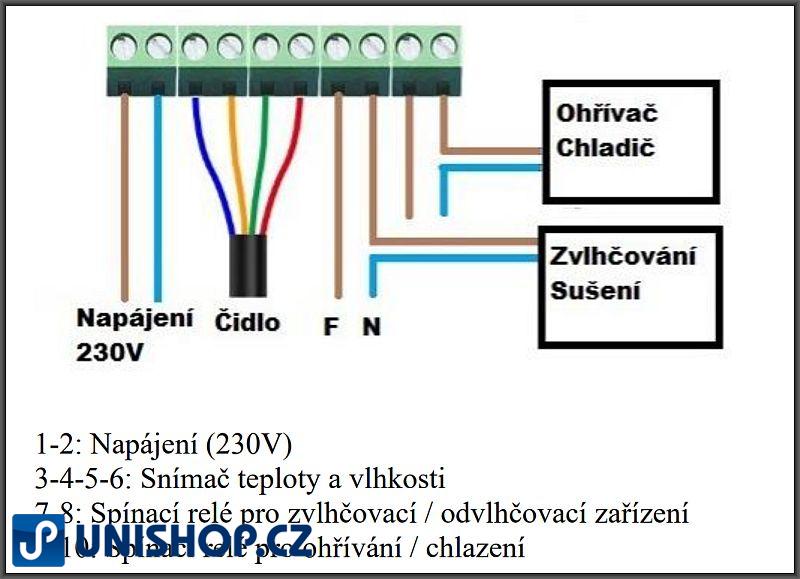 Digitální termostat a hygrostat SHT2000