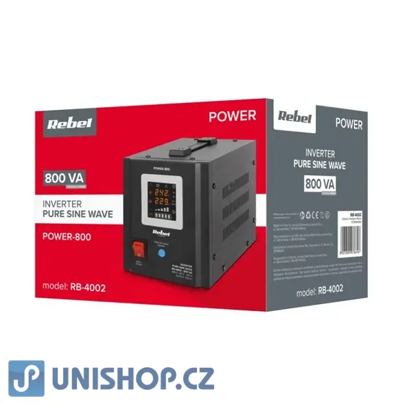 Zdroj záložní REBEL POWER-800 12/230V 800VA 500W