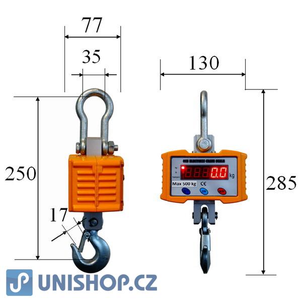Závěsná jeřábová váha; ZEV-500, 500kg/200g