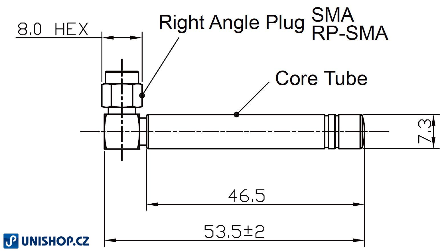 GSM malá úhlová anténa bílá, 90 st. 
