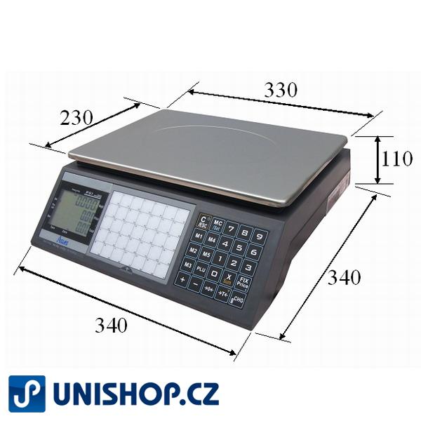 Váha obchodní do 15kg, PS1-15DS, provoz na baterie až