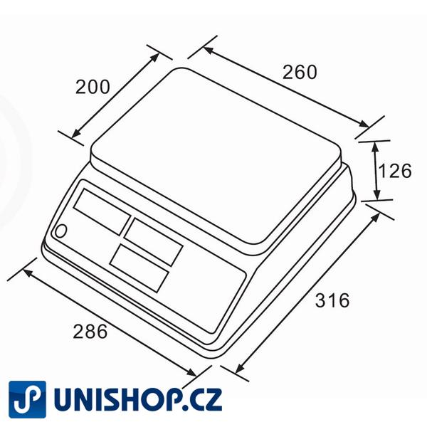 Voděodolná obchodní pultová váha do 6kg - TS-SP