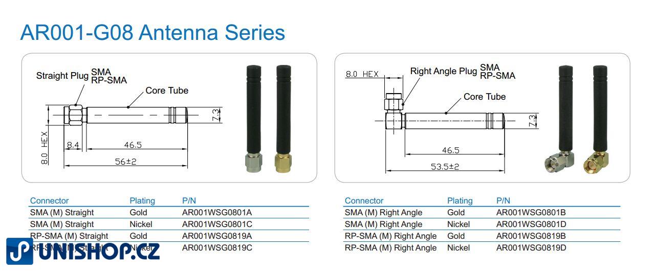 GSM malá úhlová anténa bílá, 90 st. 