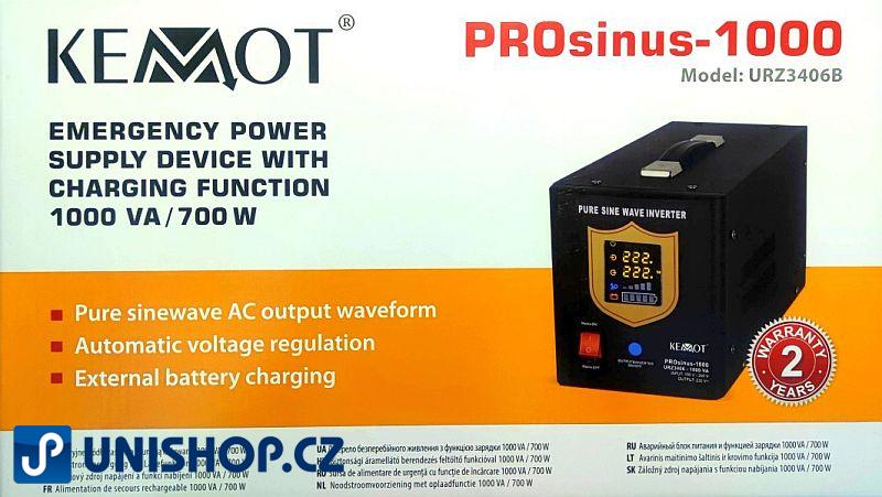 Zdroj záložní KEMOT PROsinus 1 000VA/700W 12V