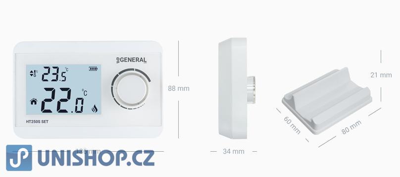Jednoduchý bezdrátový termostat General Life HT250S SET s kolečkem