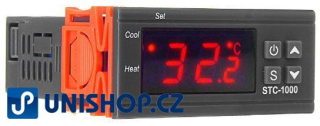 Digitální termostat STC-1000, rozsah -50 ~ +99°C, napájení 24VDC