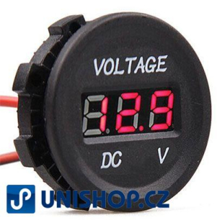 Voltmetr do auta, rozsah 8-30V, montáž na panel