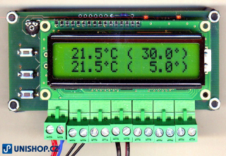 Dvojitý diferenční termostat - teploměr