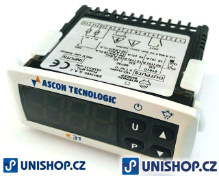 Digitální panelový termostat Tecnologic E31 DRBVVIW-E s napájením 230V