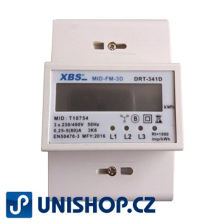 Elektroměr 3F na DIN lištu s MID certifikátem