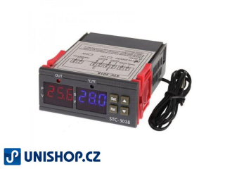 Dvojitý digitální termostat STC-3018 rozsah -55°C~120°C, 230V AC