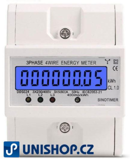 Elektroměr DDS024 3 fázový digitální na DIN lištu