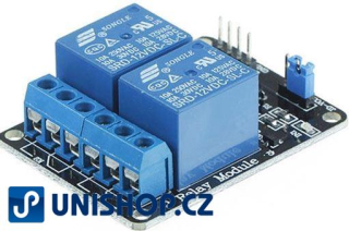 Modul relé 2x, napájení 12V, s optočlenem