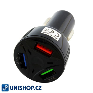 Nabíječka - Autoadaptér USB 12V/5V 3xUSB