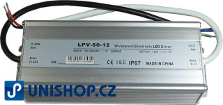 Elektronický transformátor 12V/80W LPV80-12 proLED