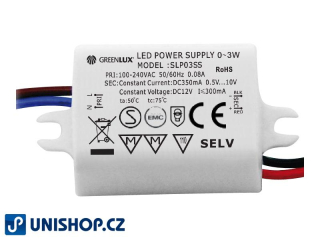 Elektronický transformátor 12V/3W DRIVER pro LED osvětlení