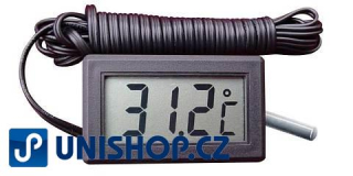 Teploměr TPM-10 LCD Digitální ukazatel teploty se sondou - teploměr černý