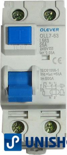 Proudový chránič 240V/25A-30mA 1fázový na DIN lištu